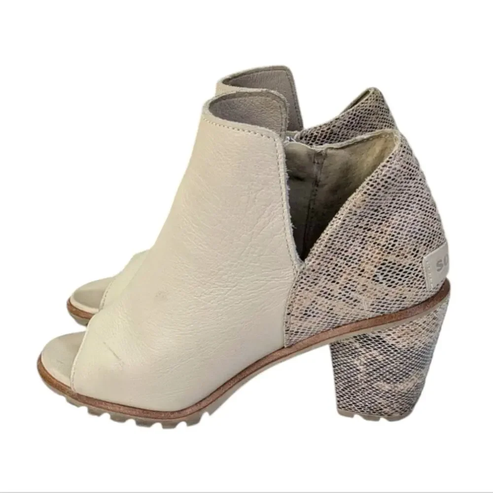 Sorel Nadia Peep Toe Booties EUC $175 Size 36/US 5  S3501